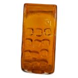 WHITEFRIARS, A MID CENTURY TANGERINE GLASS ‘NUTS ‘N’ BOLTS’ VASE Designed by Geoffrey Baxter,