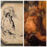 ATTRIBUTED TO SIR ANTHONY VAN DYCK, ANTWERP, 1599 - 1641, LONDON, PEN AND INK OVER BLACK CHALK ON