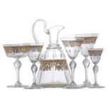 A Murano glass table service, 20th century, Italian, in the manner of Salviati,