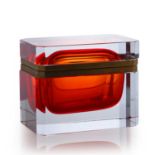 A Murano glass box and cover, circa 1970,