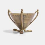 Attributed to Dr Christopher Dresser (British, 1834-1904), a brass sugar bowl,
