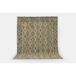 A flat-weave wool carpet of Anatolian design, of recent manufacture,