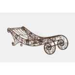 An iron garden daybed, 19th century,