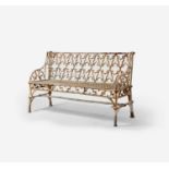A cast iron garden bench, circa 1900,
