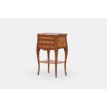 A transitional kingwood, amaranth and tulipwood table en chiffonier, third quarter of the 18th centu