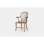 A George III painted beech armchair, circa 1780,