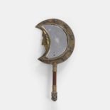 A crescent moon hand mirror, late 19th century,