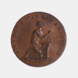 A William Lutwyche Anti-Slavery Society halfpenny token, circa 1795,