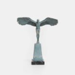 An Art Deco blue patinated-bronze figure of Icarus, circa 1920s, after Leon Salat,