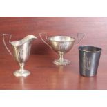Three pieces of American sterling silver by Black, Starr & Frost - comprising a cream jug and twin