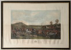 Four sporting prints, comprising - 1. 19th Century, British school, 'The Meet at Melton', hand