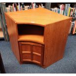 PARKER KNOLL TEAK CORNER CABINET WITH SINGLE PANEL DOOR