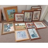 LARGE SELECTION OF PRINTS AFTER MONET, RENOIR, W. RUSSELL FLINT, ETC.