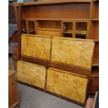 PAIR OF ART DECO SATIN BIRCH SINGLE BED FRAMES