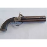 22 BORE PERCUSSION BOX-LOCK TURNOVER BELT PISTOL SIGNED REILLY, OXFORD STREET, LONDON, THE 15.