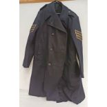 1954 TRENCH COAT WITH PETTY OFFICERS CHEVRONS TO ARMS & MET POLICE BUTTONS
