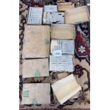 8 MOULD TYPE LETTER PRESS TYPE SETS, VARYING STYLES, EXTERIOR OF BOXES MARKED 12PT TYPEWRITER,