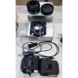 MAMIYA CAMERA ACCESSORIES TO INCLUDE MAMIYA NO 1 45MM ADAPTER, MAMIYA LENS HOOD,