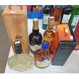 6 BOTTLES OF VARIOUS SPIRITS TO INCLUDE: 2018 GRAHAM'S LATE BOTTLED VINTAGE PORT;