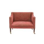 A George IV Mahogany-Framed Two-Seater Sofa, 2nd quarter 19th century, covered in pink paisley