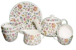 A Minton "Haddon Hall" Porcelain Part Breakfast and Tea Service (one shelf)