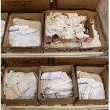 Mainly 20th Century White Linen and Textiles, comprising embroidered bed covers, table cloths,