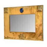 A Scottish Glasgow School Arts & Crafts Brass Wall Mirror, circa 1900, the rectangular frame