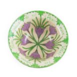 A Suffragette Pottery Bowl, possibly by Frederick Hurten Rhead, painted in green Votes For Women.