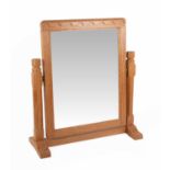 Workshop of Robert Mouseman Thompson (Kilburn): An English Oak Stand Mirror, the rectangular