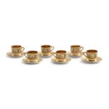 A Set of Six Royal Worcester Porcelain Demitasse Cups and Saucers, 1st half 20th century, with