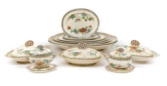 A Copeland Spode Earthenware Dinner Service, late 19th/early 20th century, printed and overpainted