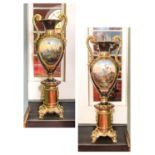 A Pair of Rorstrand Vases, early 20th century, of country house proportions, with twin scrolling