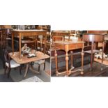 A 19th Century Mahogany Centre Pedestal Breakfast Table, 121cm by 101cm by 70cm; together with an