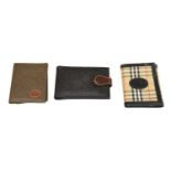 A Burberry Nova Check Wallet, with black leather trims with embossed logo, together with Two