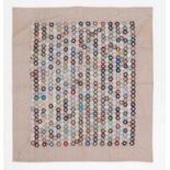 Late 19th Century Patchwork Quilt, comprising flower heads composed of hexagonal patches each 3cm