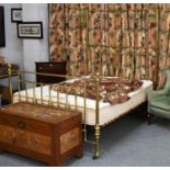 A Victorian Style Brass Half Tester Bed, early 20th Century, on casters, sold with Gold Collection
