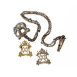 A Victorian Silver Crossbelt Badge, Chains and Whistle to 31st Duke of Connaught's Own (1st Bombay