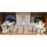Assorted Ceramics and Glass, including Edinburgh Crystal a set of six boxed whisky tumblers,