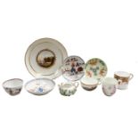 British and European Porcelain, 18th century and later, including a Loosdrecht tea cup painted
