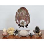 Natural History: A Group of Fossils & Minerals, to include - Ammonite fossil, Jasper marble