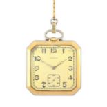 Longines: An Art Deco 18 Carat Gold Pocket Watch, signed Longines, 1926, (calibre 17.95M) manual