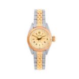 Tudor: A Lady's Bi-Metal Automatic Calendar Centre Seconds Wristwatch, signed Tudor, model: Princess