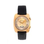 Bulova: An 18 Carat Gold Electronic Dual Time Zone Calendar Centre Seconds Wristwatch, signed Bulova