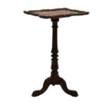 A Carved Oak Tripod Table, in the manner of Gillows, circa 1820/30, the top of rectangular form with