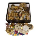 A Collection of Eighty Four British Military Badges, including cap, collar, rank and shoulder