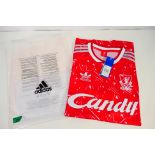 An Adidas retro issue Liverpool Football Club replica shirt with Candy sponsorship, size 2XL,