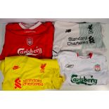 Liverpool Football Club - Four replica shirts, two Reebok with Carlsberg sponsorship,