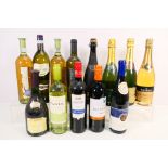 Thirteen bottles of wine to include Champagne, Chardonnay, Spatlese, Shiraz,