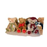 Collection of fifteen Harrods Christmas bears 1994-2006.