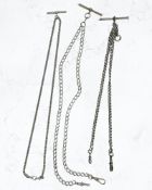 Three silver watch Albert chains CONDITION REPORT: 75.5g gross.